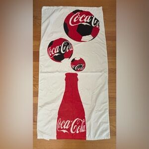 Coca-Cola FIFA World Cup Russia 2018 Beach Towel Collectible Flaws Shown-Review